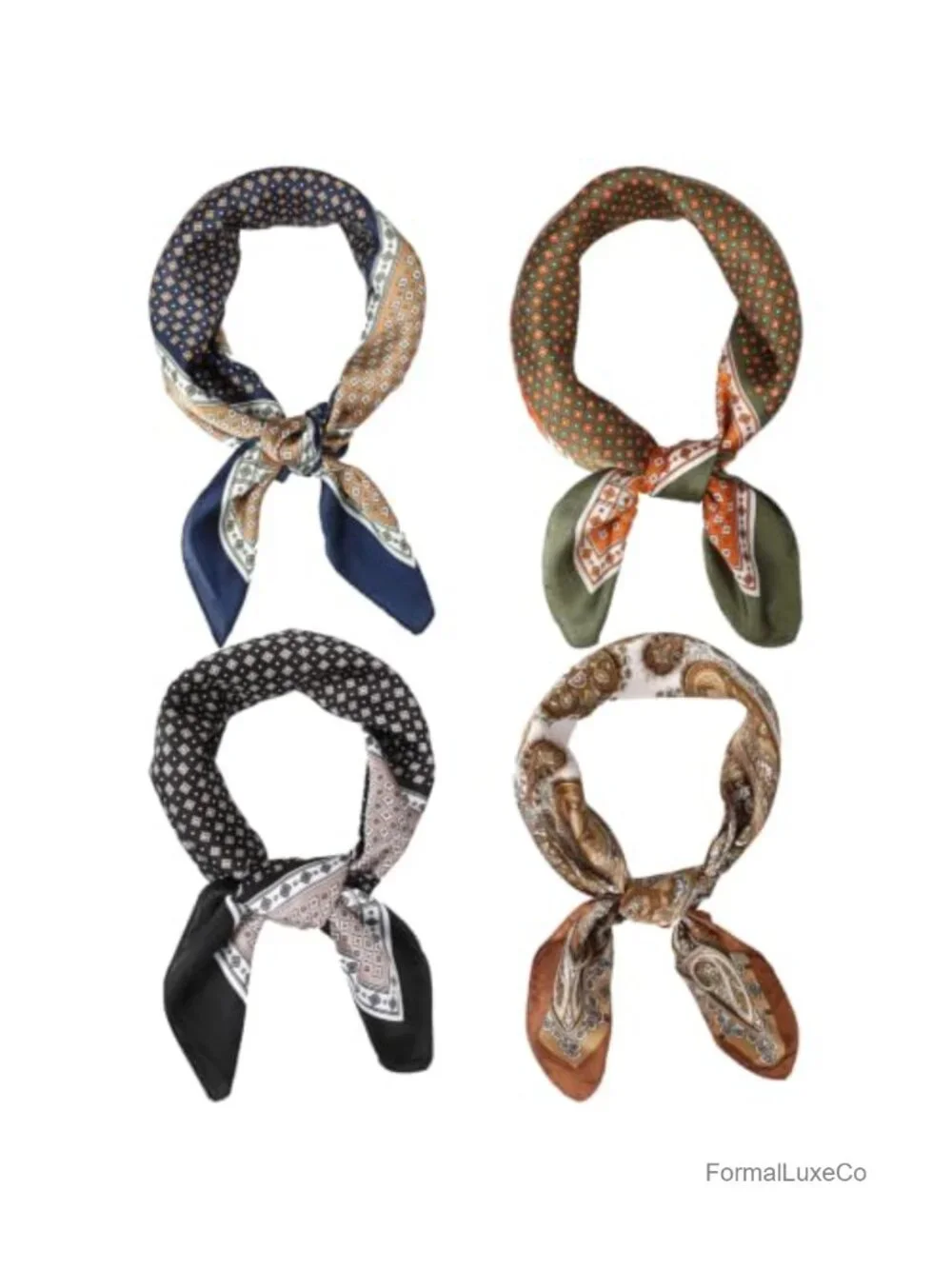 Western Paisley Neck Scarf Bandana for Men 4 Pack